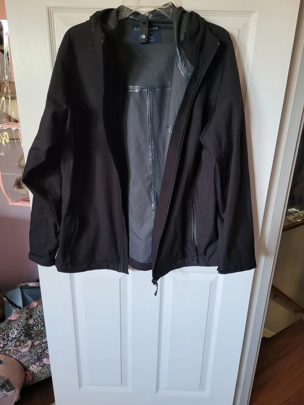 Cole Haan Black Lightweight Hooded Jacket
